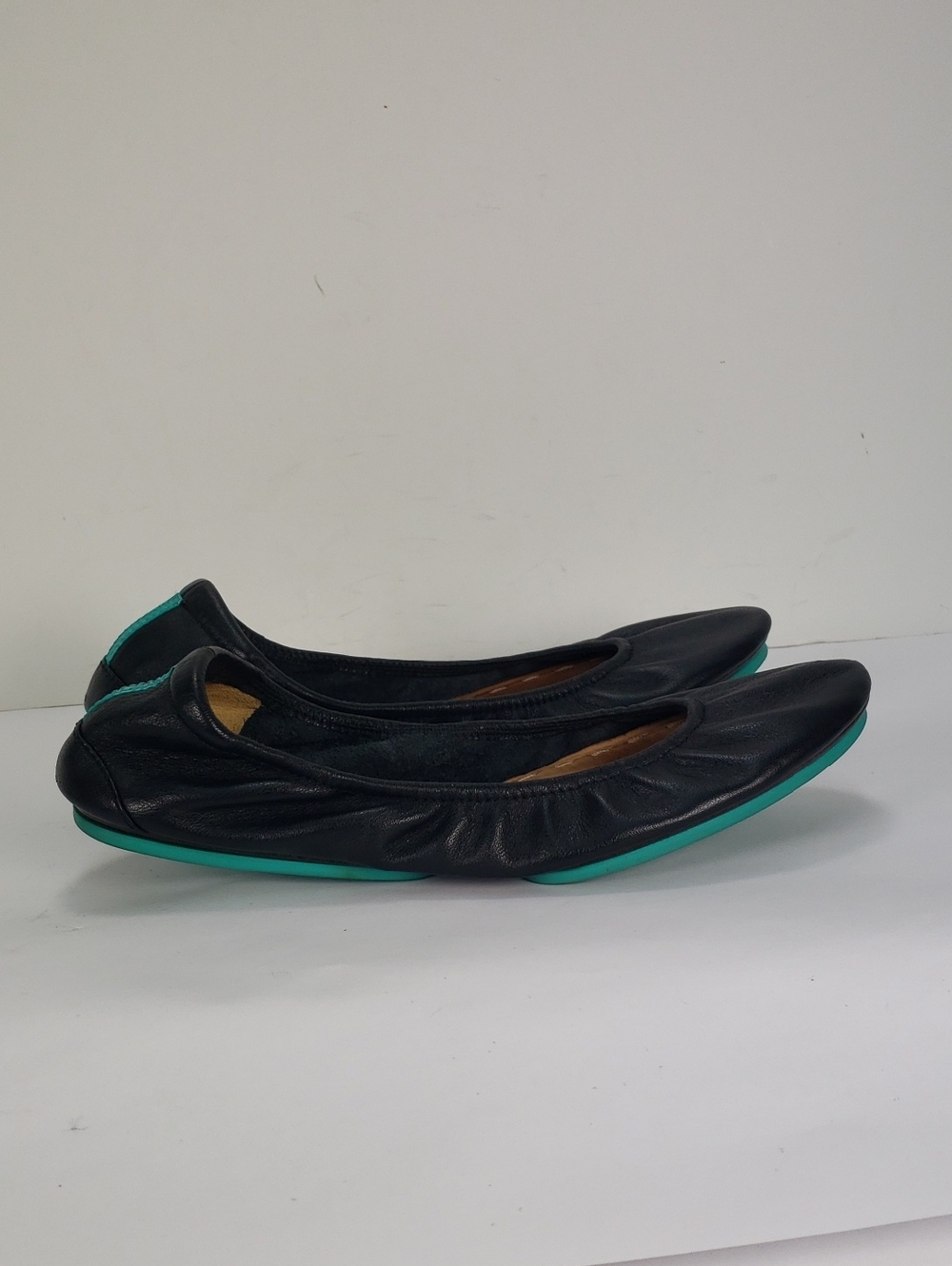 TIEKS BY GAVRIELI BLACK NAPPA LEATHER FOLDABLE BALLET FLATS SHOES WOMEN'S 9 - Picture 5 of 16